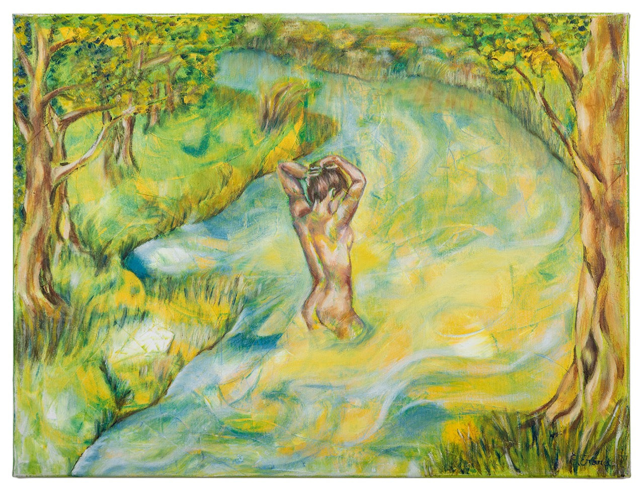 Bath, Oil Painting on canva, Emmanuelle Erard Art