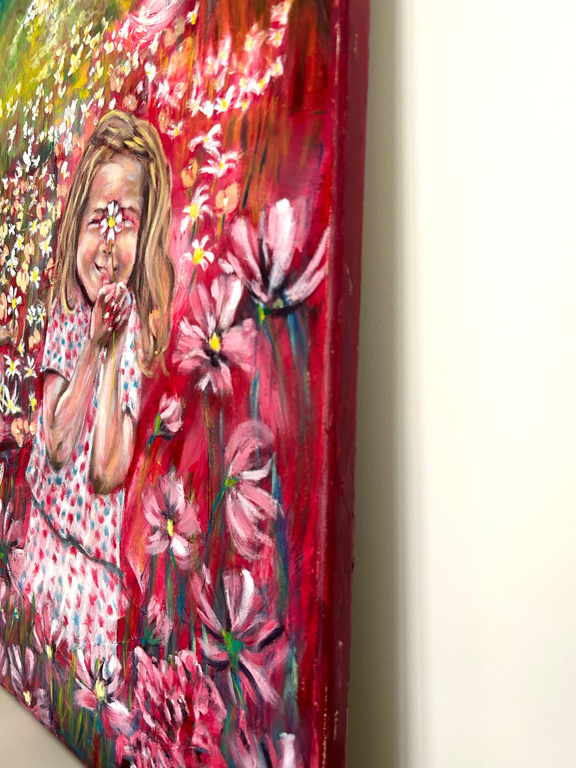 Family Flowers oil painting details border