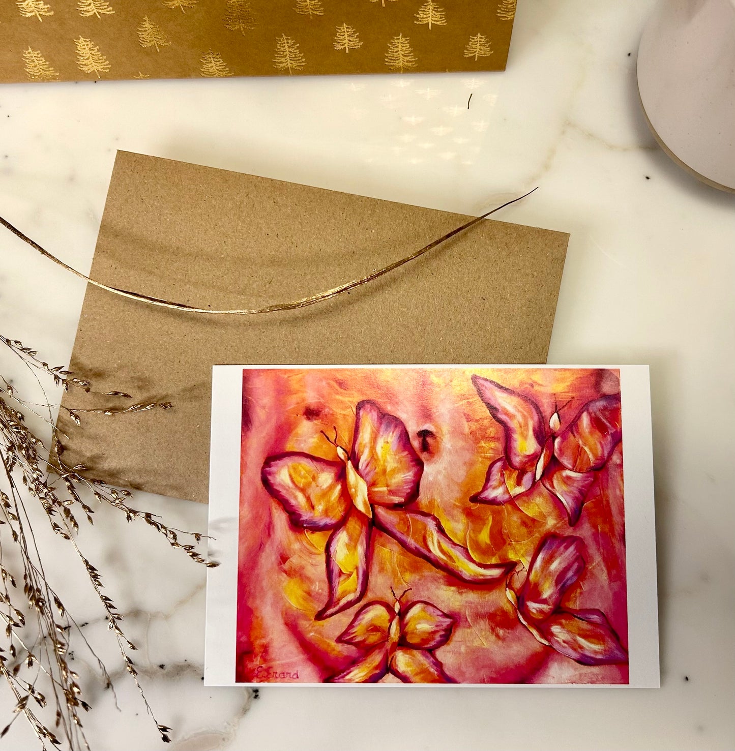 Feeling butterflies - set of 5 cards - with envelopes