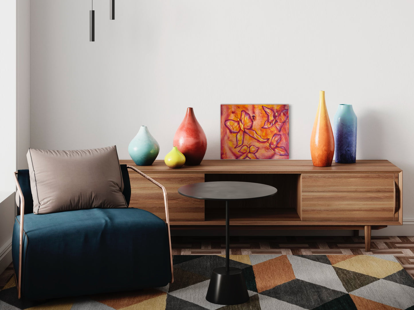 Feeling butterflies oil painting, for moment of joy in your room