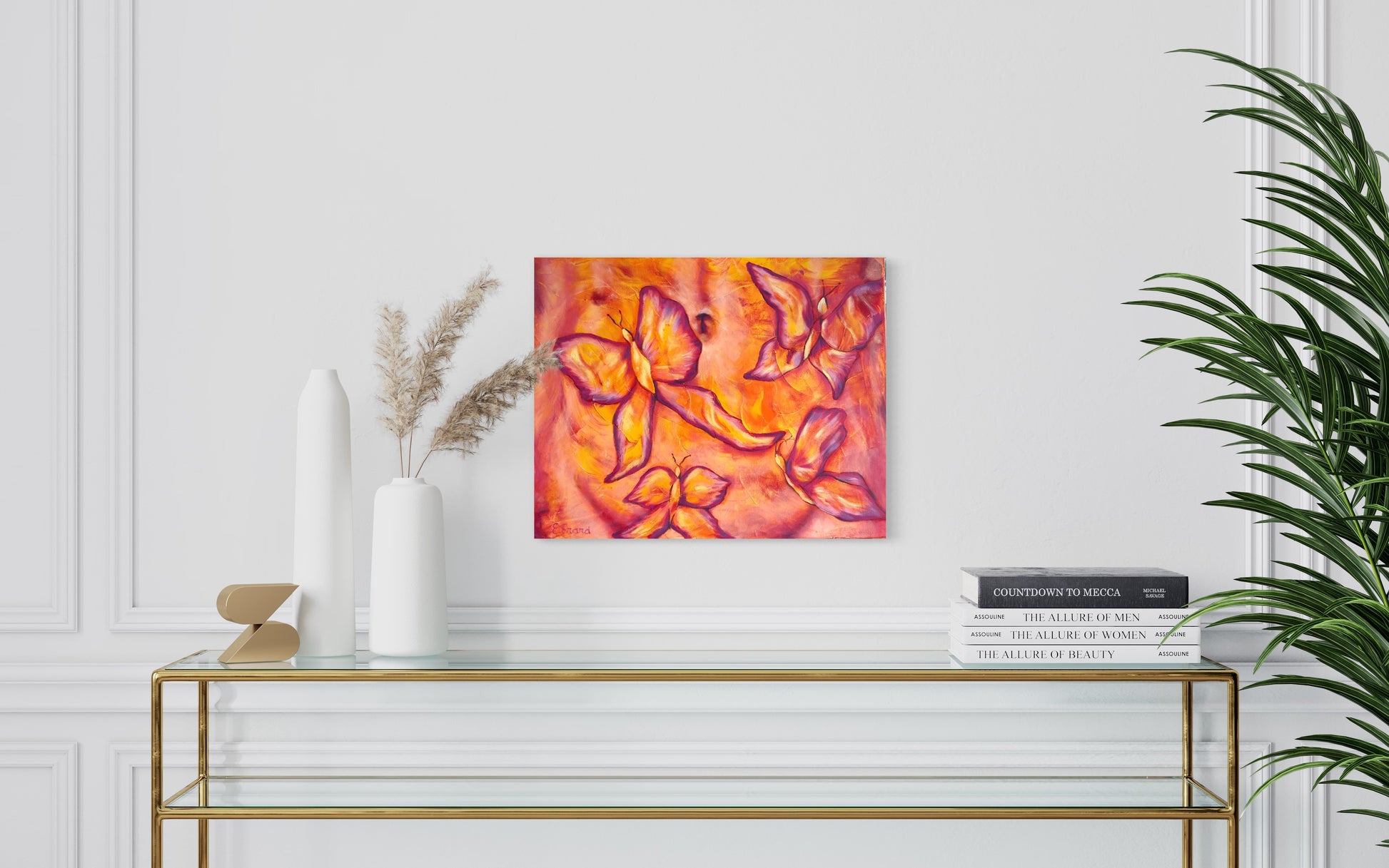 Feeling butterflies oil painting, for moment of joy in your room