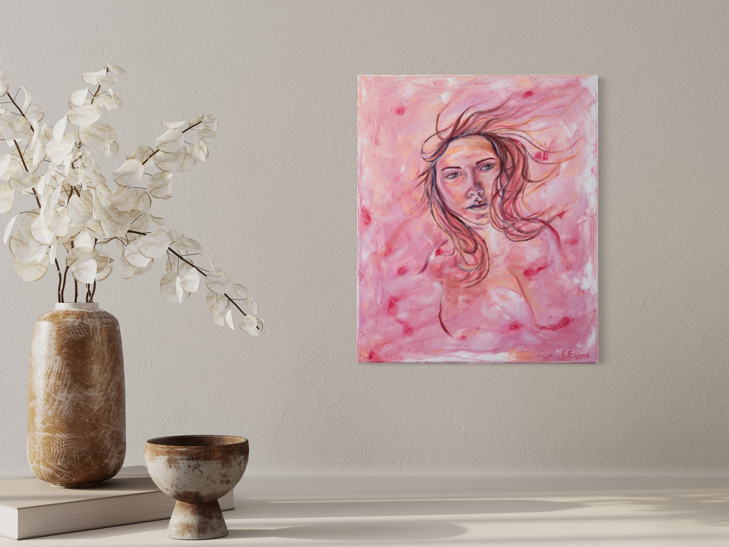 Flower woman - original oil painting