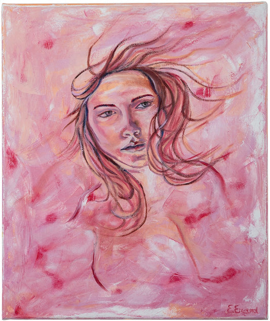 Flower woman - original oil painting