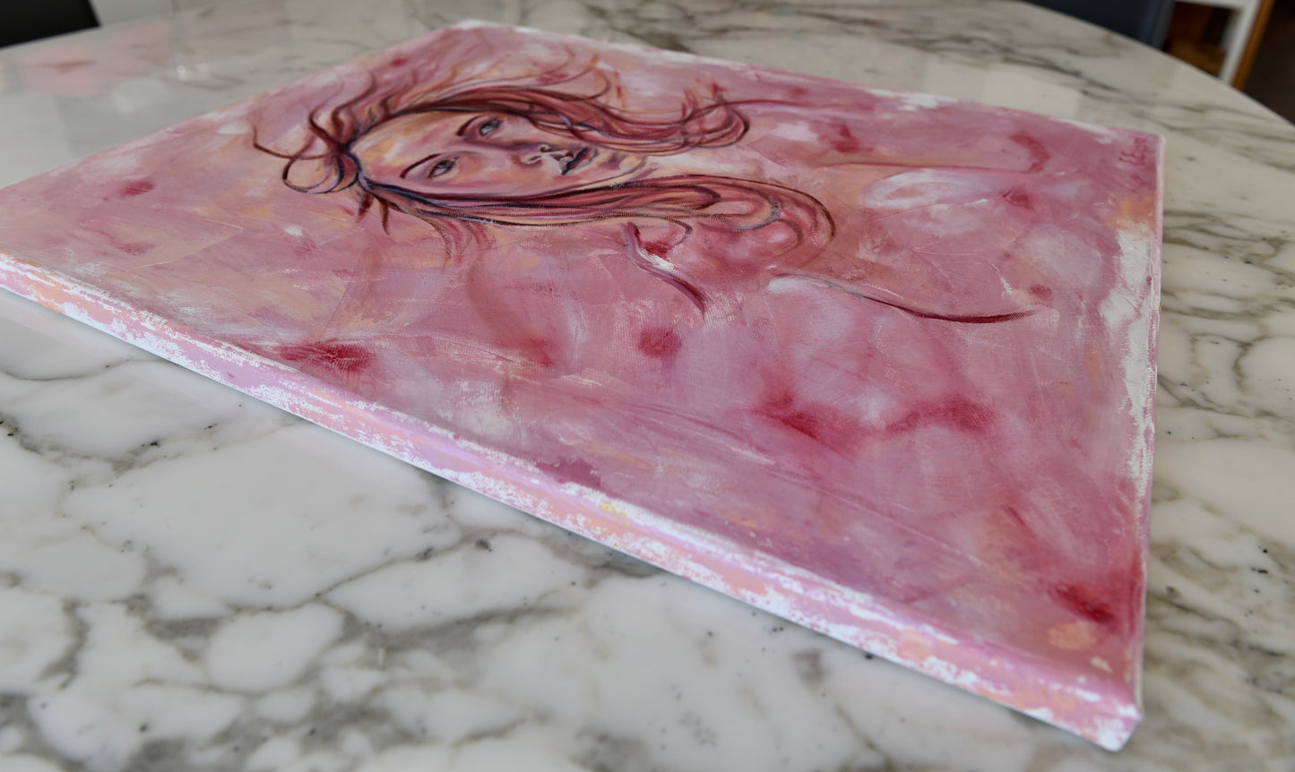 Flower woman - original oil painting