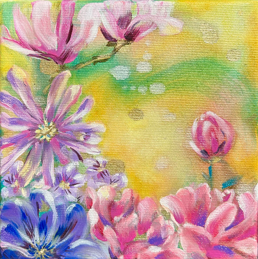 Fresh spring flowers - original oil painting