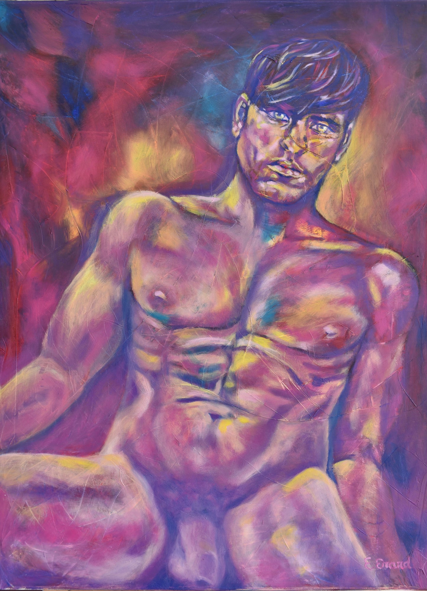 Le regard sensuel - original oil painting