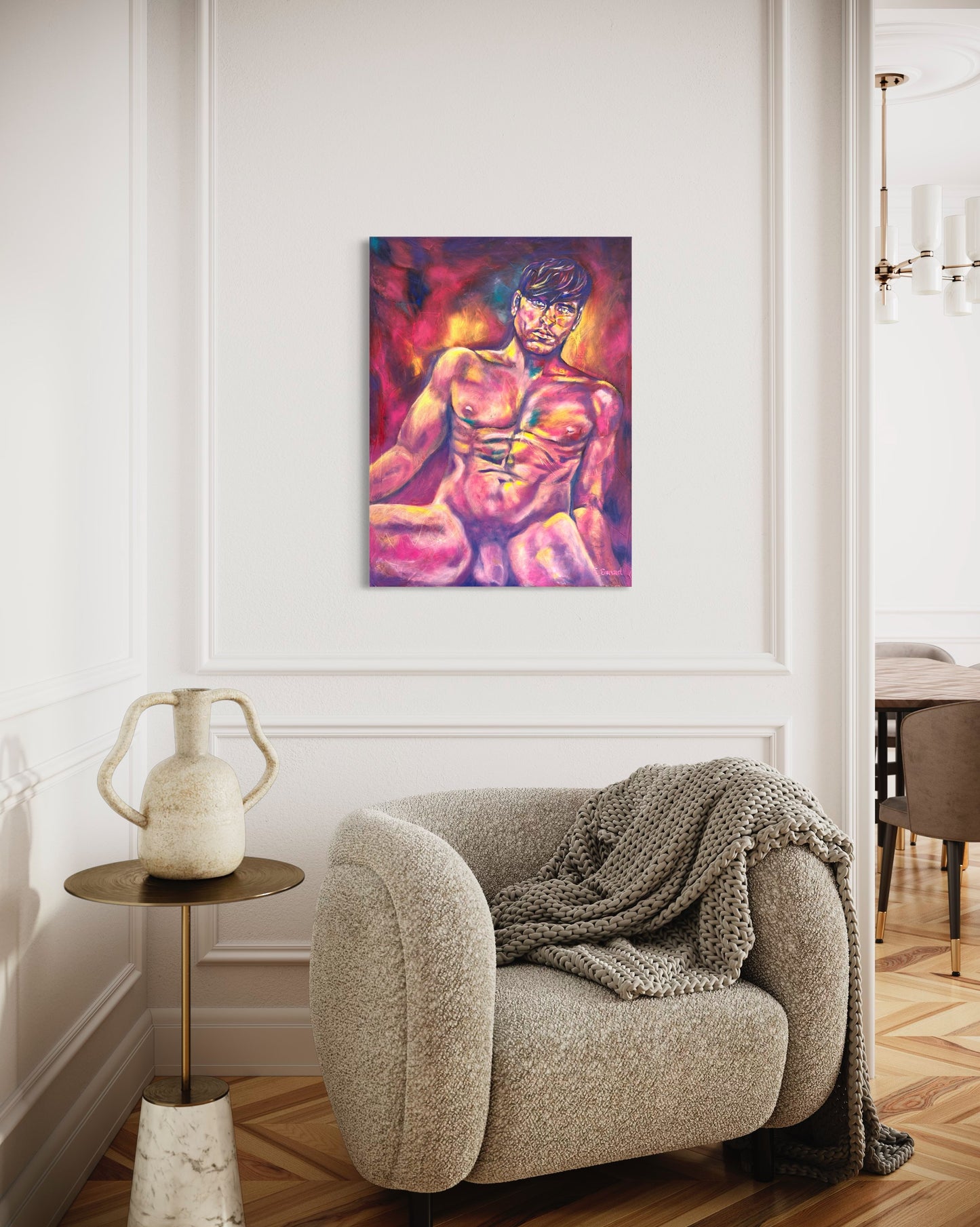 Sensual energy in your space, original oil painting I desire you