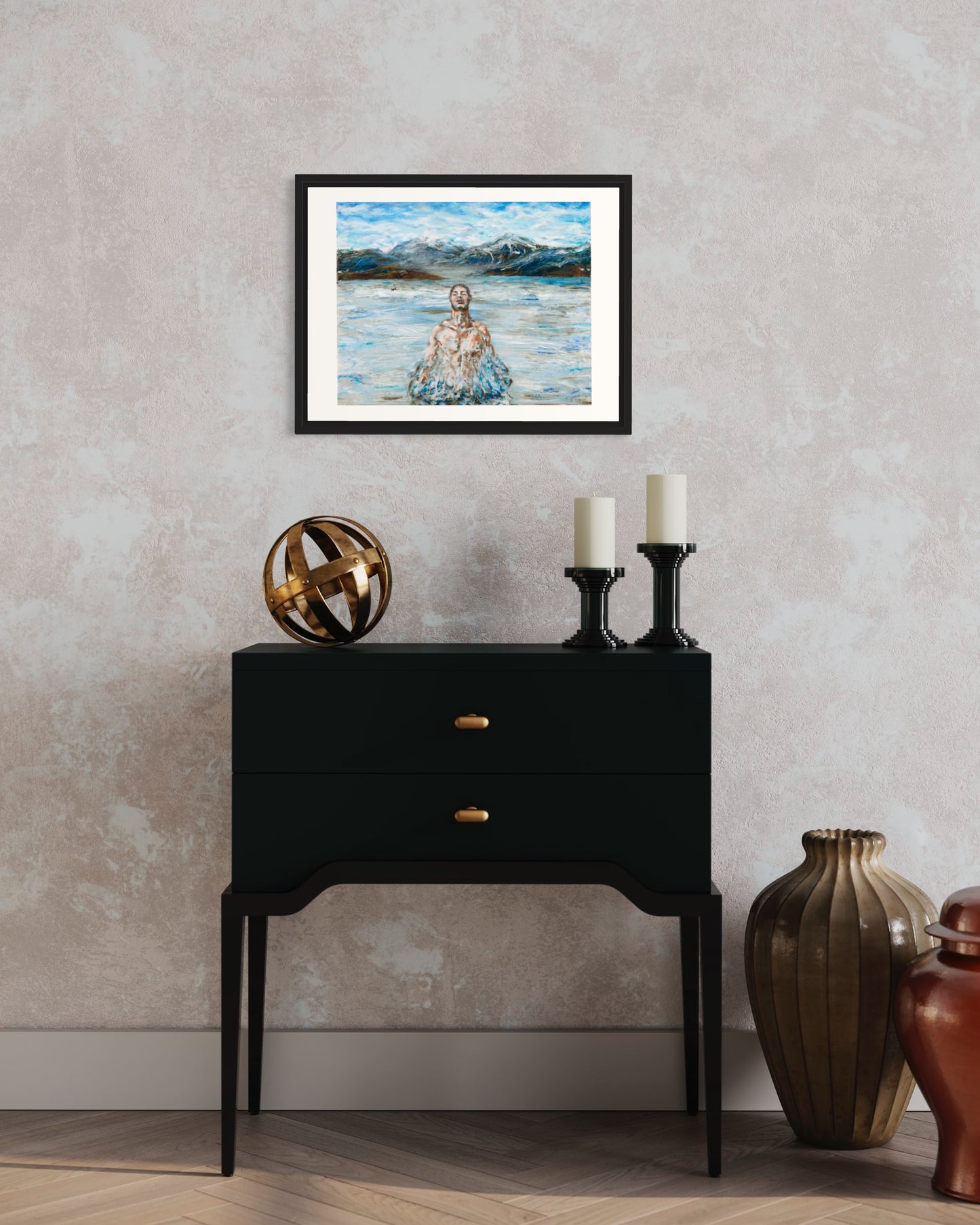 Man and Ice Fine Art Print open edition 30x40cm, Emmanuelle Erard Art