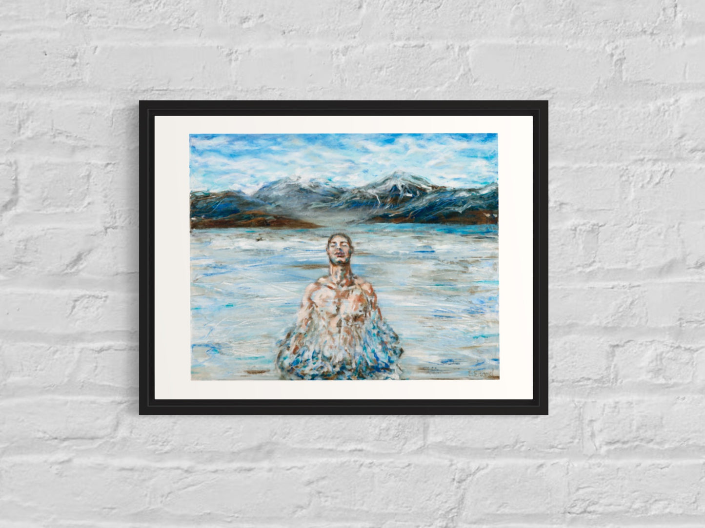 Man and Ice Fine Art Print open edition 30x40cm, Emmanuelle Erard Art