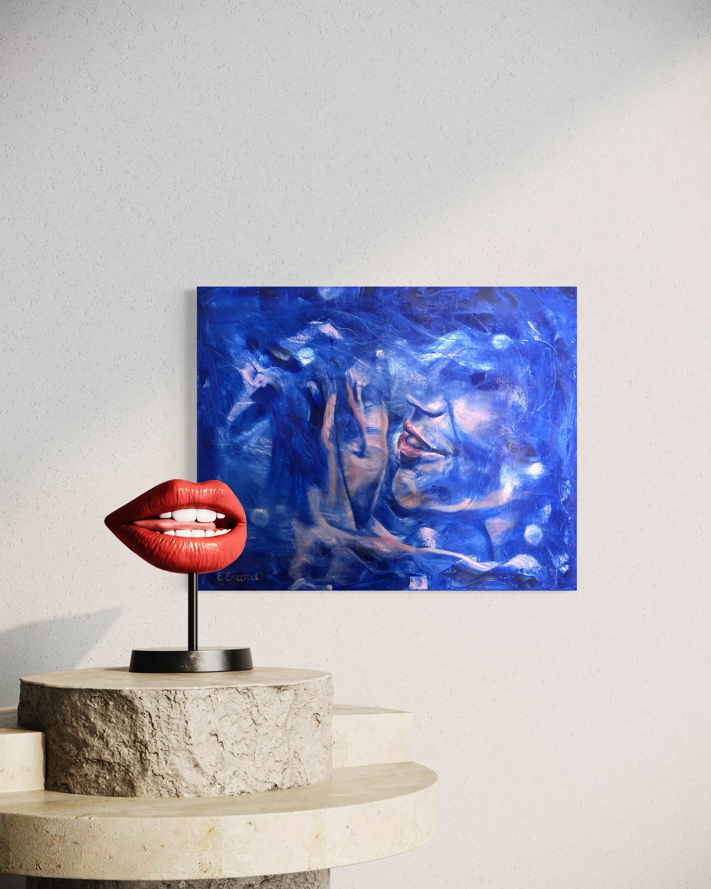 Seduction oil painting for a sensuality playful atmosphere