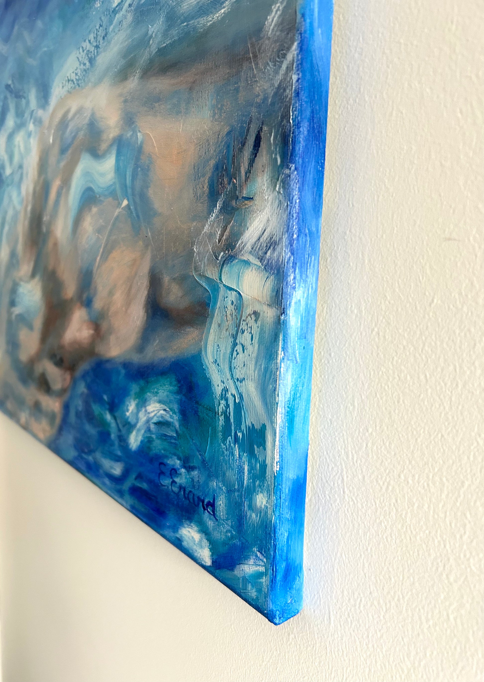 Swim oil painting detail border