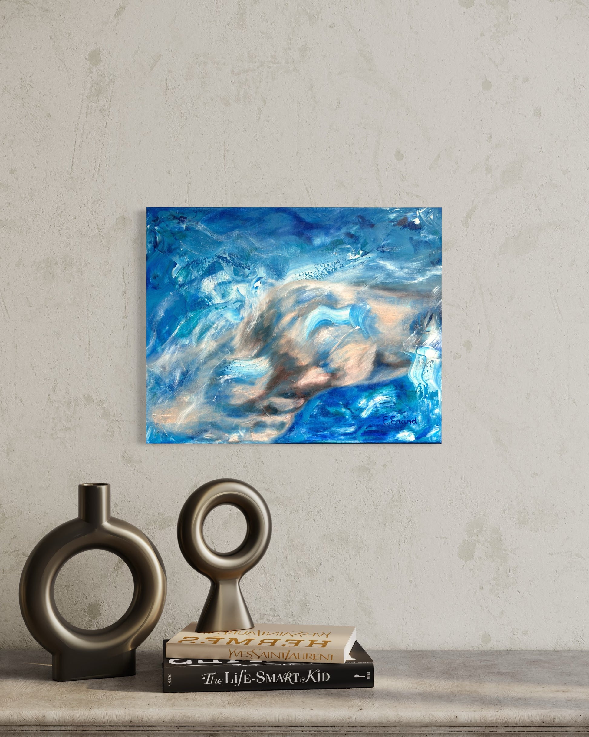 Swim oil painting, feel the force and energy of water and hips