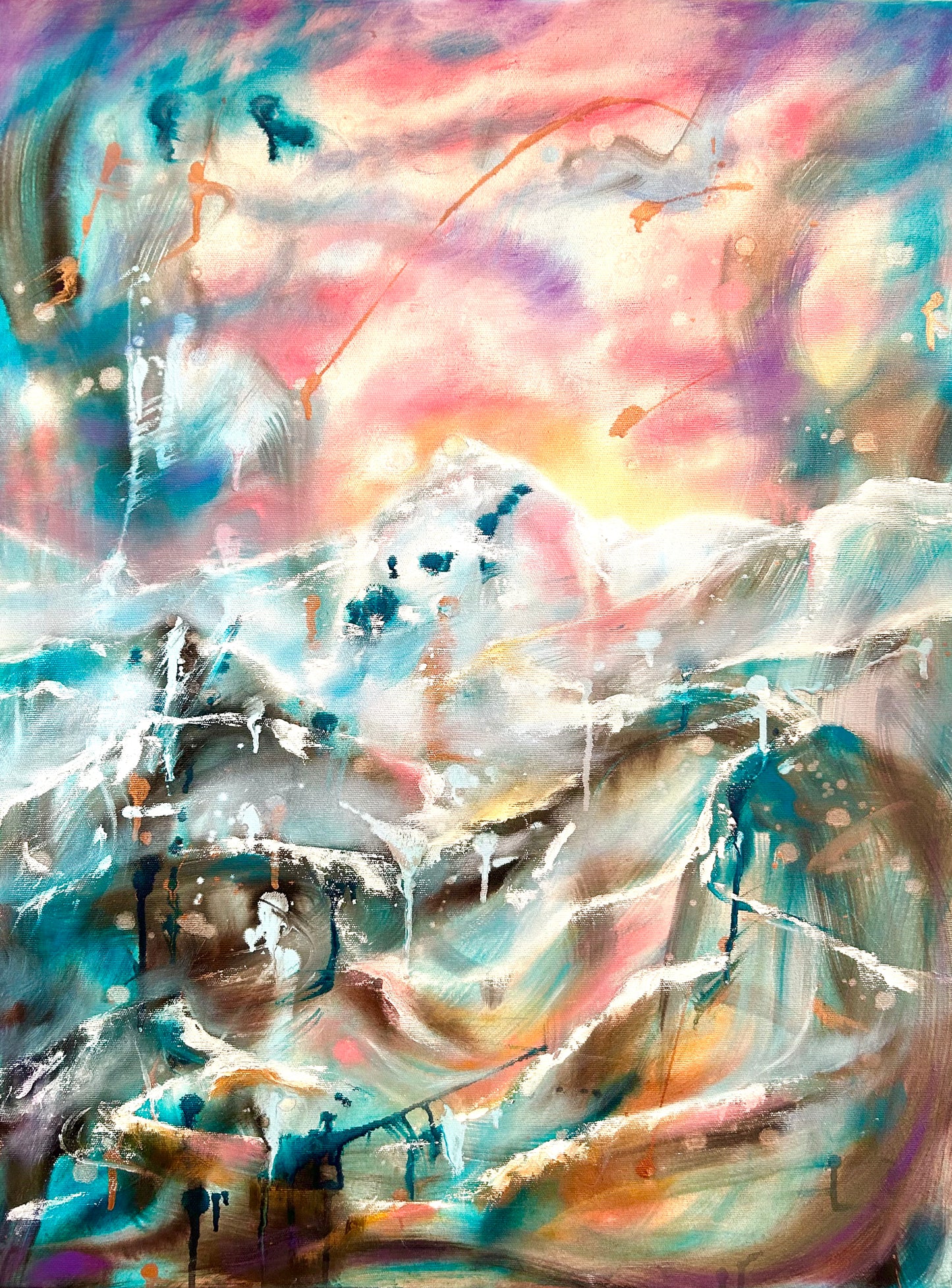 Wild wild mountains, 80x60cm, original oil painting, Emmanuelle Erard Art