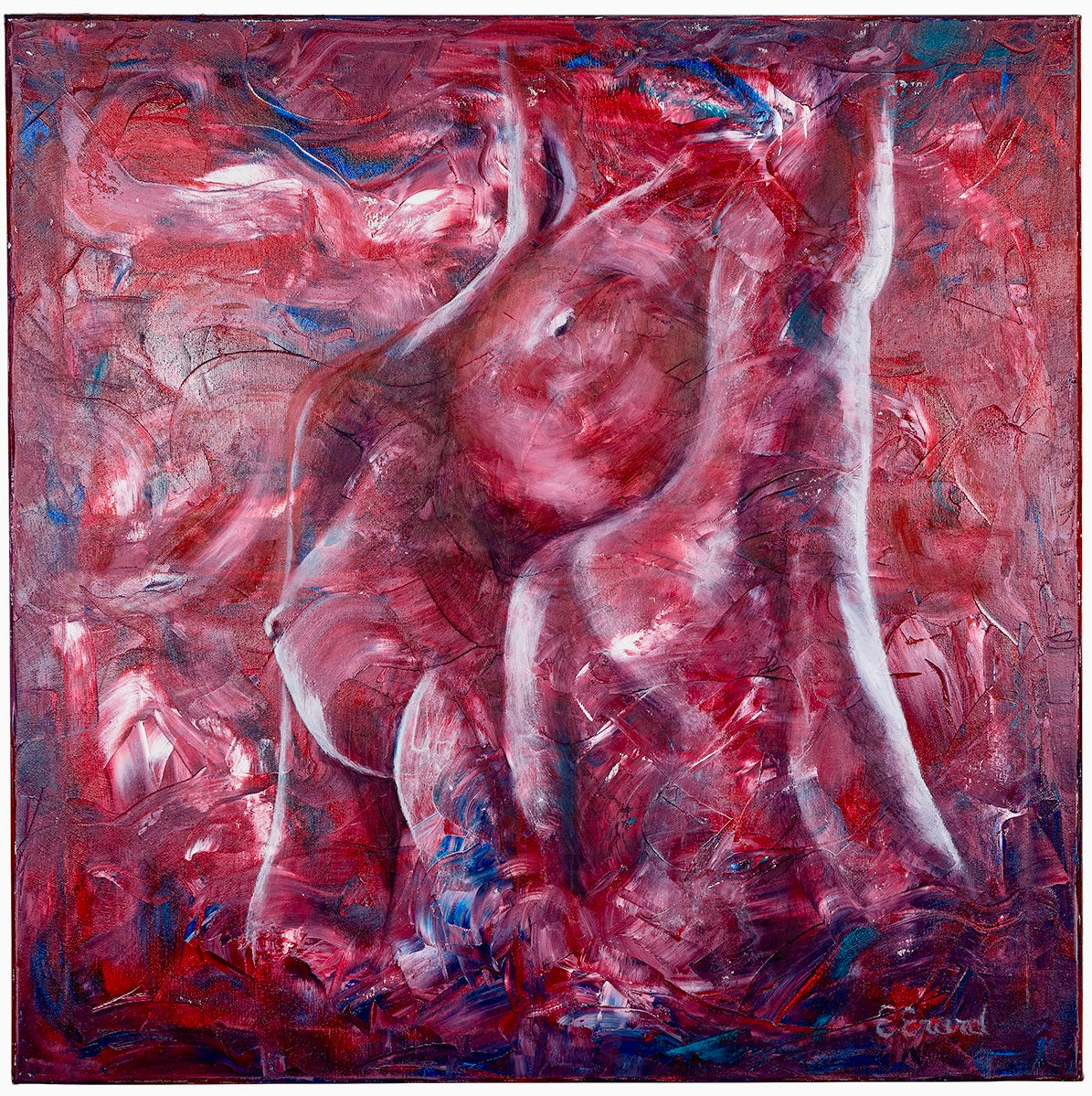 Woman and fire - original oil painting