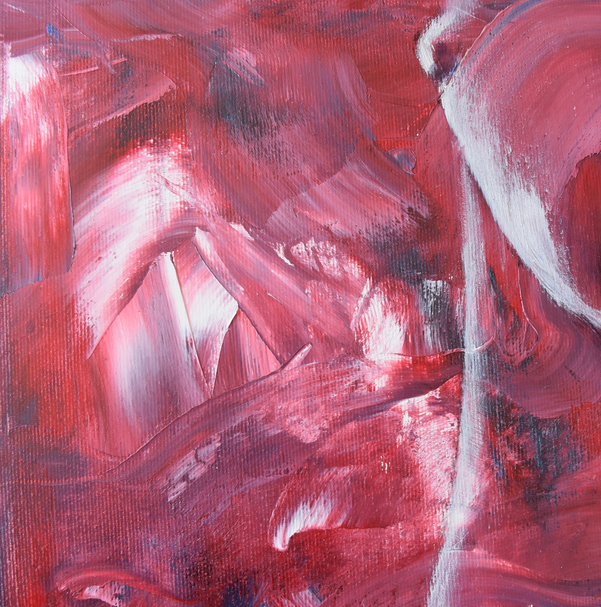 woman and fire, oil painting detail