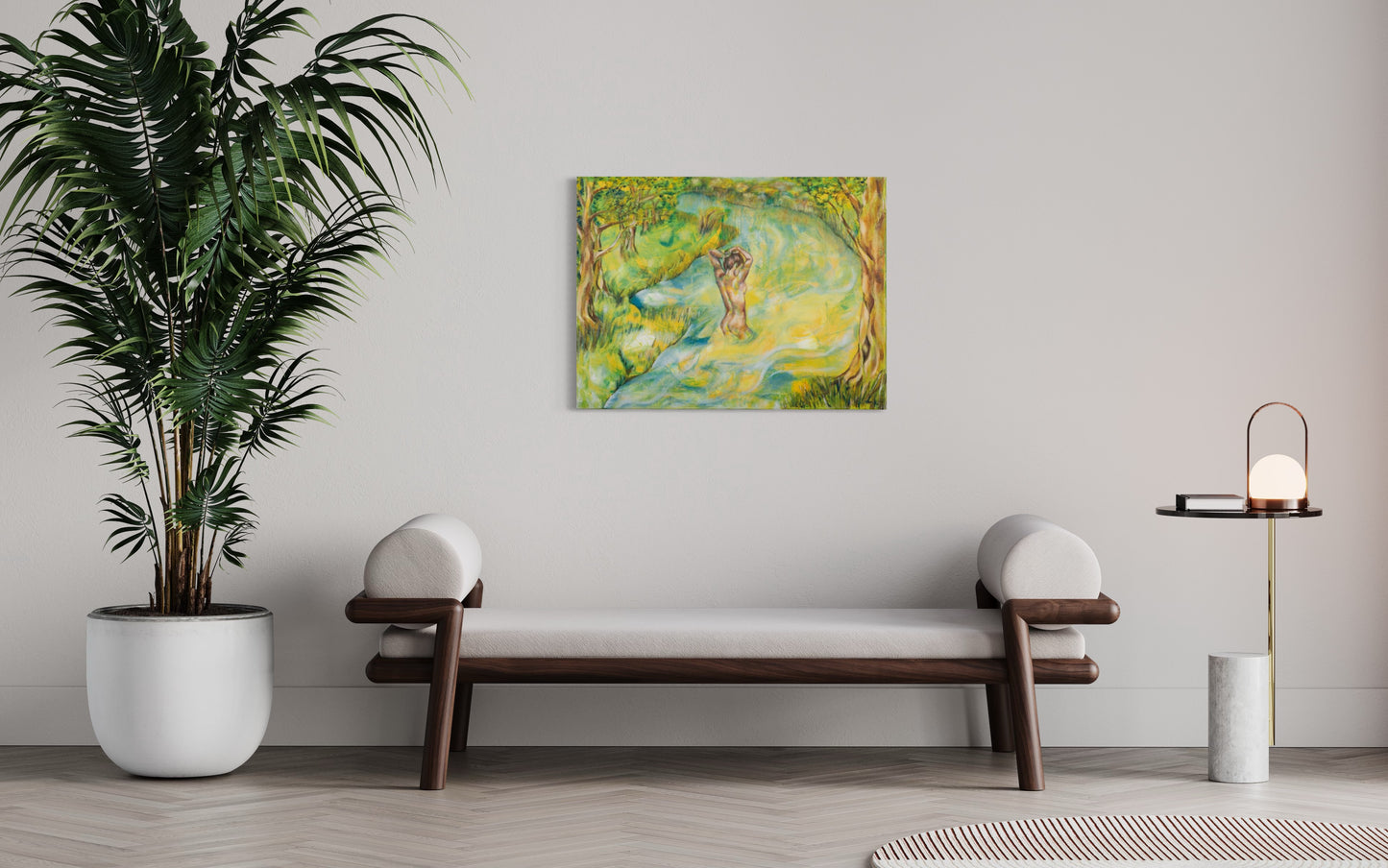 Bath, Oil Painting on canva, for a fresh, sensual and natural feeling in your space