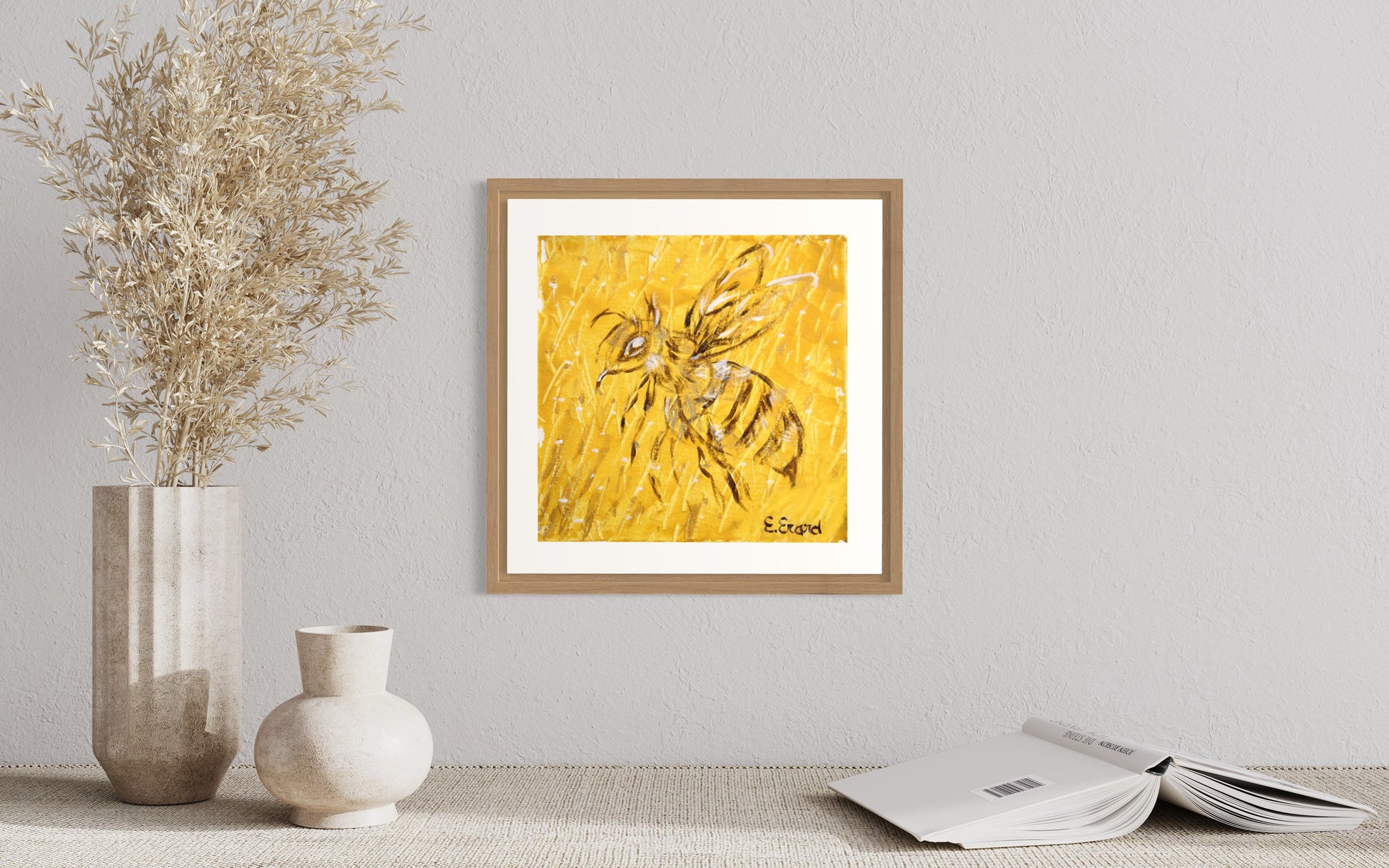 Bee, Fine Art Print, 30cm x30cm, Emmanuelle Erard Art 