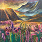 Dreamy sunset, 30x30cm, original oil pastel and oil painting, Emmanuelle Erard Art