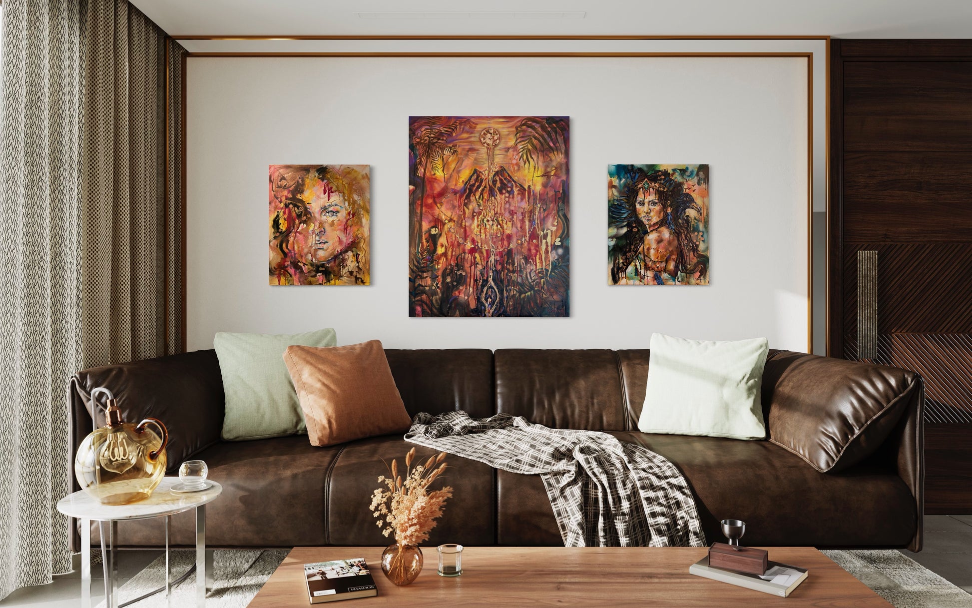 Earthgasm Painting, Full Moon, Volcano, Fire, earth awakening, spirituality, Feminine energy