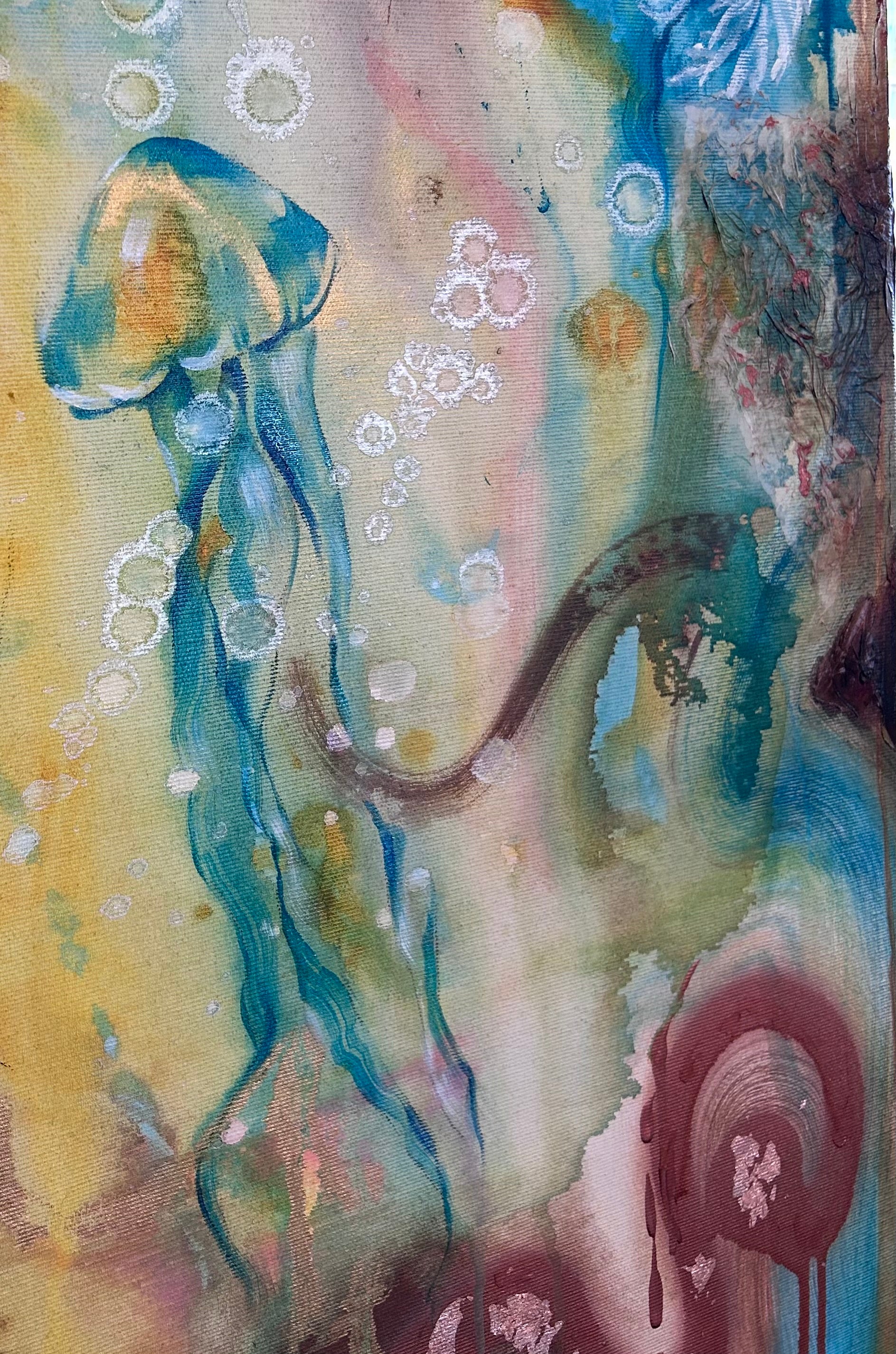 Faith painting detail, symbolising intuition and resilience. Emmanueille Erard Art