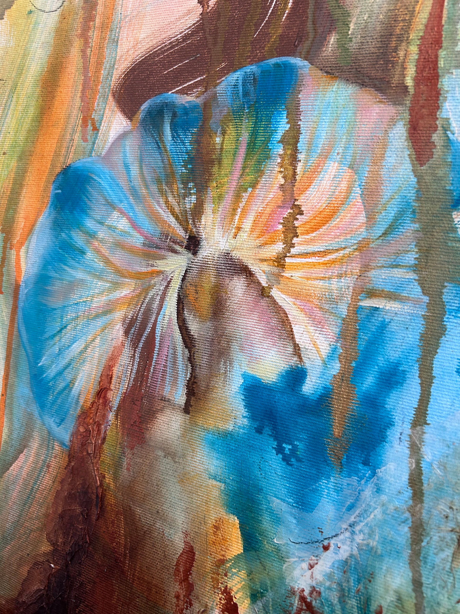 Faith painting detail. Underwater mushrooms. Emmanuelle Erard Art