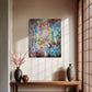 Faith spiritual painting for a relaxing and peaceful feeling at the entrance of the room, to come home to oneself. Emmanuelle Erard Art