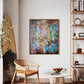 Faith painting for a feeling and energy of freedom and surrendering in the living room. Emmanuelle Erard Art