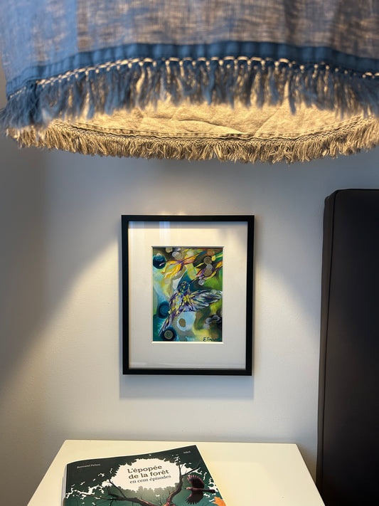 Flowers for little bird - original painting