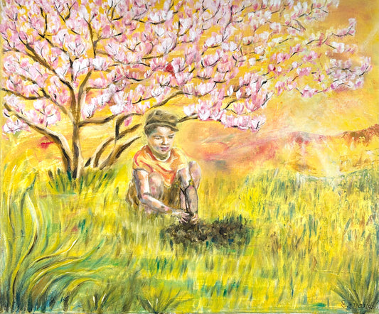 I love you little boy - original oil painting