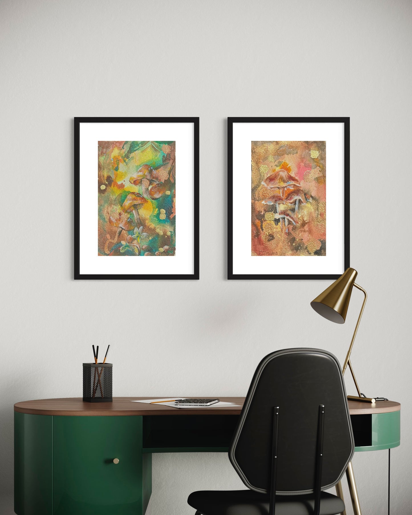 Mushrooms I & II - print A3