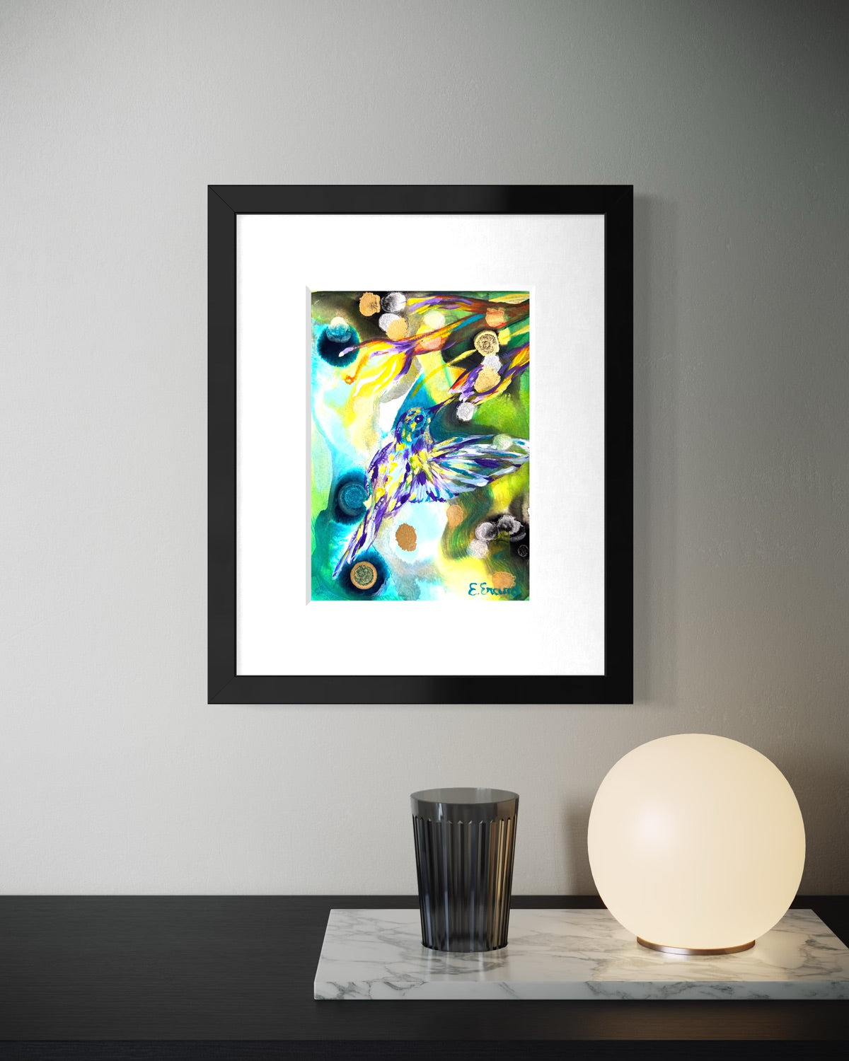 Flowers for little bird - original painting