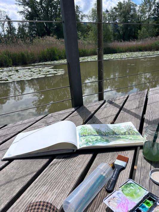 Painting feminine waterlilies shapes - semi-private course - 14.06.26