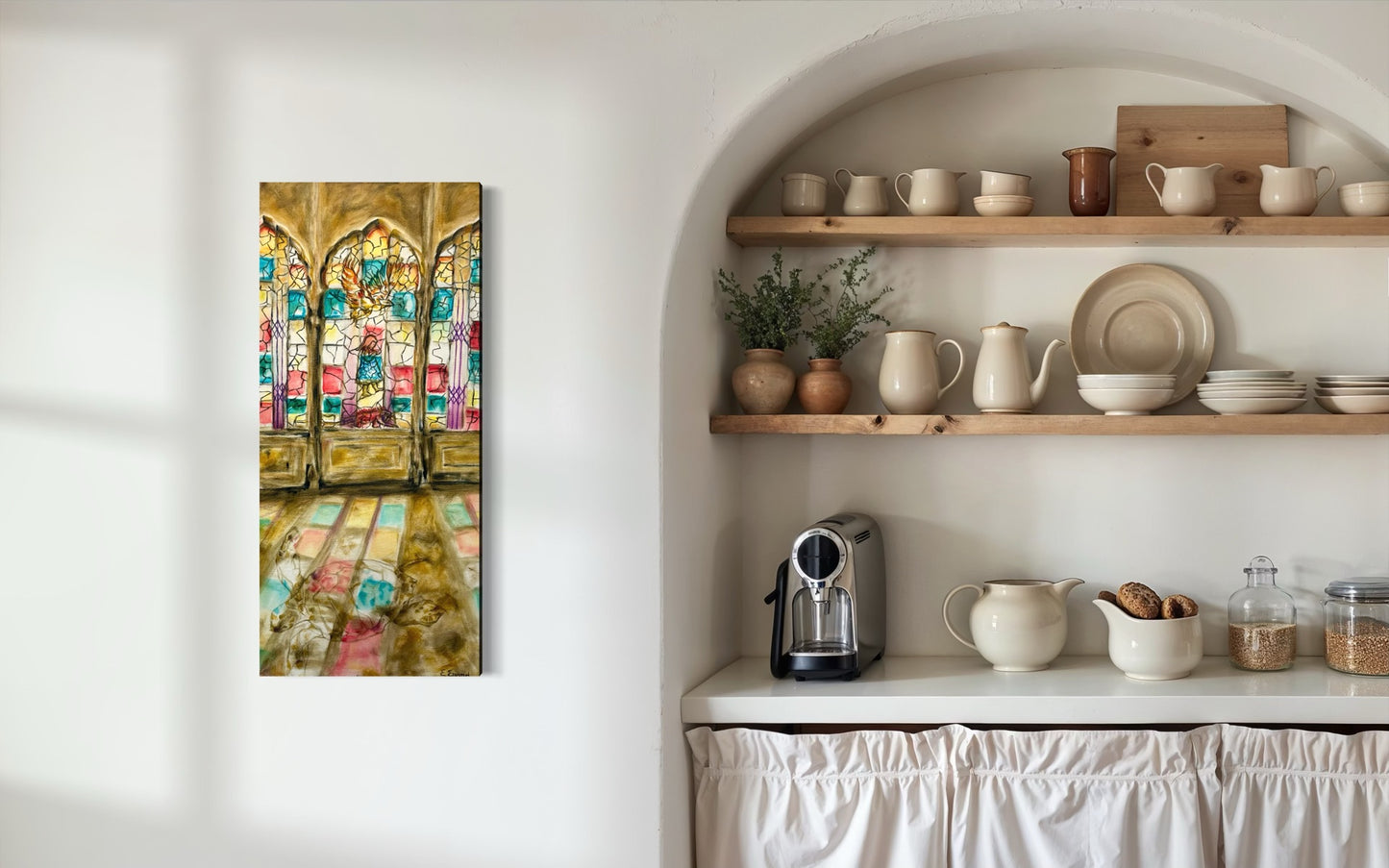 The Journey through stained glass windows - original painting