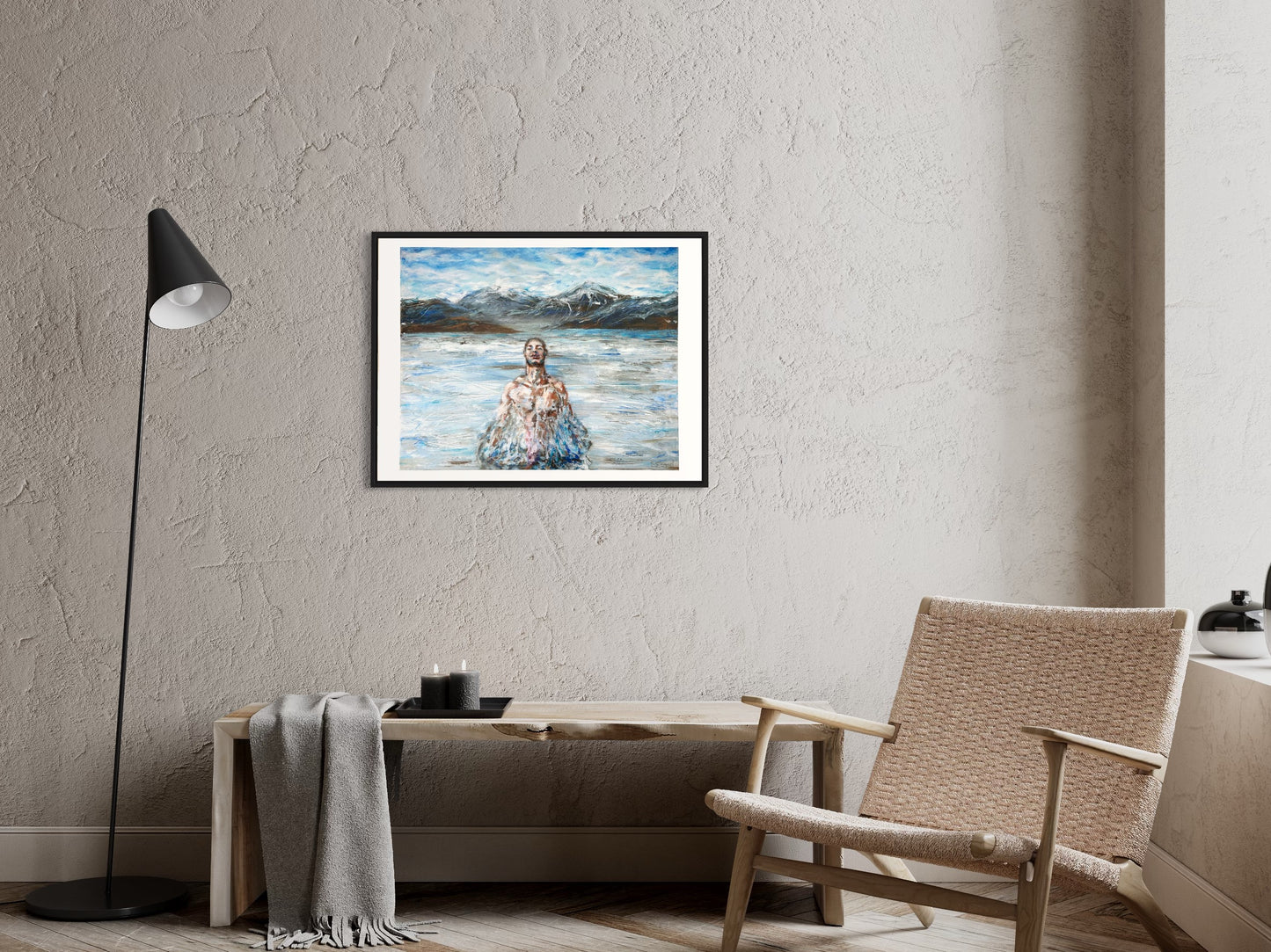 Man and Ice Fine Art Print of original oil painting, energising your space, Emmanuelle Erard Art