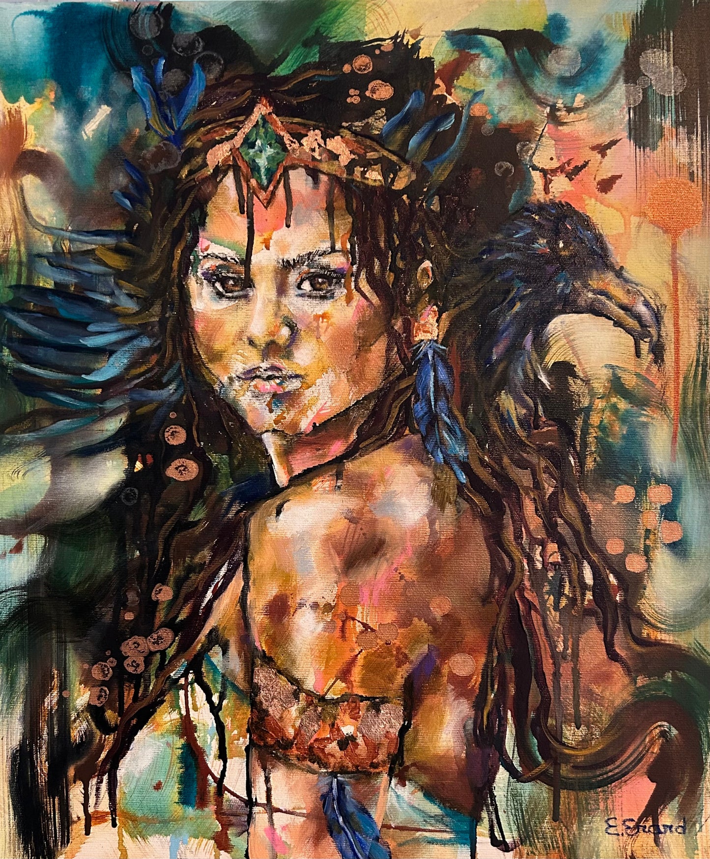 Many Faces Goddess - original painting