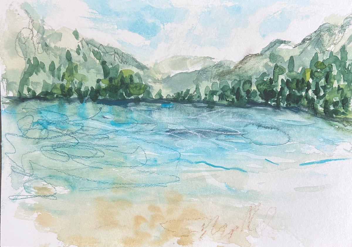 Sils lake - original painting